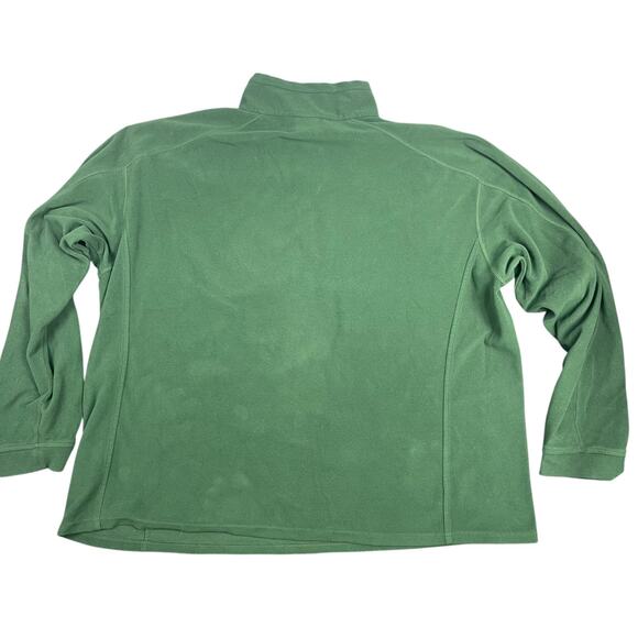 VTG LL Bean Green Fleece Sweatshirt Sz XXL Lightweight 1/4 Zip Chest Pocket SOFT - Picture 3 of 7